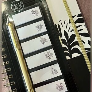 Journal Notebook with Gold Pen and Stickers - 150 Blank Pages” NWOT